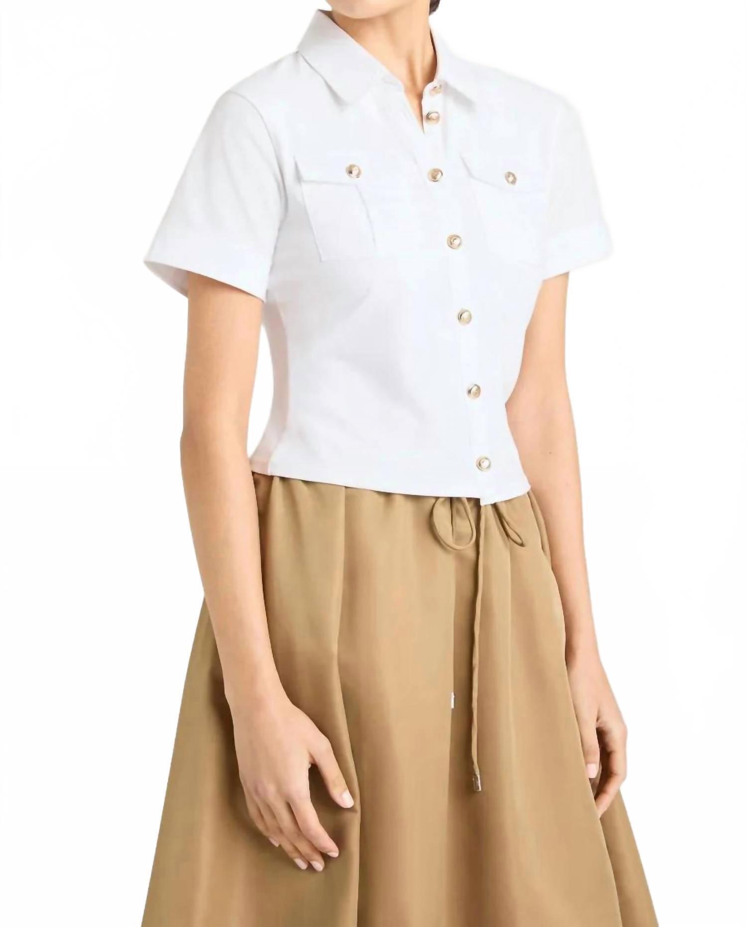 New Cinq A Sept Tiana Short Sleeve Top In White